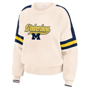 WEAR by Erin Andrews Michigan Wolverines Chenille Woven Pullover Sweater